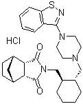 CAS # 139563-24-9, (3aR,4R,7S,7aS)-rel-2-[[(1R,2R)-2-[[4-(1,2-Benzisothiazol-3-yl)-1-piperazinyl]methyl]cyclohexyl]methyl]hexahydro-4,7-methano-1H-isoindole-1,3(2H)-dione hydrochloride (1:1)