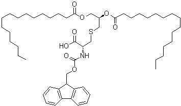 CAS # 139573-77-6, Hexadecanoic acid (1R)-1-[[[(2R)-2-carboxy-2-[[(9H-fluoren-9-ylmethoxy)carbonyl]amino]ethyl]thio]methyl]-1,2-ethanediyl ester