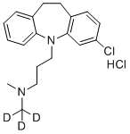 CAS # 1398065-86-5, 3-(2-chloro-5,6-dihydrobenzo[b][1]benzazepin-11-yl)-N-methyl-N-(trideuteriomethyl)propan-1-amine hydrochloride