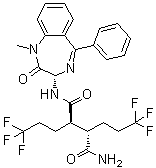 structure of CAS# 1401066-79-2, (2R,3S)-N1-[(3S)-2,3-Dihydro-1-methyl-2-oxo-5-phenyl-1H-1,4-benzodiazepin-3-yl]-2,3-bis(3,3,3-trifluoropropyl)butanediamide