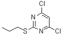 structure of CAS# 1401318-10-2, 4,6-二氯-2-(丙硫基)嘧啶