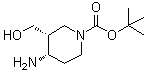 structure of CAS# 1402249-02-8, (3R,4S)-rel-4-氨基-3-(羟基甲基)-1-哌啶羧酸叔丁酯