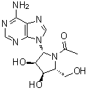 CAS # 14062-45-4, 1-((2R,3S,4R,5R)-2-(6-Amino-9H-purin-9-yl)-3,4-dihydroxy-5-(hydroxymethyl)pyrrolidin-1-yl)ethanone, NSC 92720, 4'-Acetamido-4'-deoxyadenosine