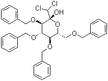 structure of CAS# 140658-50-0, 2,3,4,6-四-O-苄基-1-二氯甲基-D-吡喃葡萄糖