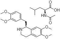 CAS # 141109-12-8, (R)-Tetrahydropapaverine N-acetyl-L-leucinate, (R)-1-[(3,4-dimethoxyphenyl)methyl]-1,2,3,4-tetrahydro-6,7-dimethoxyisoquinoline N-acetyl-L-leucine