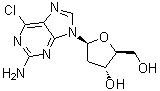 CAS 登录号：141771-78-0, 6-氯-9-(2-脱氧-beta-L-赤式-呋喃戊糖基)-9H-嘌呤-2-胺