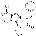 structure of CAS# 1418307-18-2, (2S)-2-(8-氯咪唑并[1,5-a]吡嗪-3-基)-1-吡咯烷羧酸苯基甲基酯