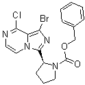 structure of CAS# 1420478-87-0, (2S)-2-(1-Bromo-8-chloroimidazo[1,5-a]pyrazin-3-yl)-1-pyrrolidinecarboxylic acid phenylmethyl ester