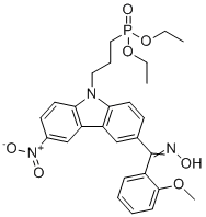 CAS # 1421231-02-8, P-[3-[3-[(hydroxyimino)(2-methoxyphenyl)methyl]-6-nitro-9H-carbazol-9-yl]propyl]-phosphonic acid, diethyl ester