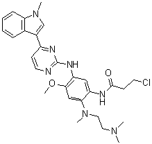 structure of CAS# 1421373-36-5, 3-氯-N-[2-[[2-(二甲基氨基)乙基]甲基氨基]-4-甲氧基-5-[[4-(1-甲基-1H-吲哚-3-基)-2-嘧啶基]氨基]苯基]丙酰胺