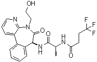 structure of CAS# 1421438-81-4, N-[(1S)-2-[[(7S)-6,7-二氢-5-(2-羟基乙基)-6-氧代-5H-吡啶并[3,2-a][3]苯并氮杂卓-7-基]氨基]-1-甲基-2-氧代乙基]-4,4,4-三氟丁酰胺