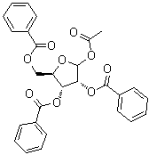 structure of CAS# 14215-97-5, 1-O-乙酰基-2,3,5-三-O-苯甲酰基-D-呋喃核糖