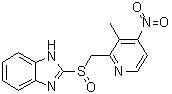 CAS # 142384-07-4, 2-[[(3-Methyl-4-nitro-2-pyridinyl)methyl]sulfinyl]-1H-benzimidazole