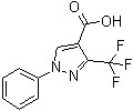 structure of CAS# 142818-01-7, 1-Phenyl-3-(trifluoromethyl)-1H-pyrazole-4-carboxylic acid