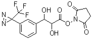 structure of CAS# 143016-36-8, 1-[2,3-Dihydroxy-1-oxo-3-[3-[3-(trifluoromethyl)-3H-diazirin-3-yl]phenyl]propoxy]-2,5-pyrrolidinedione