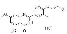 CAS 登录号：1431550-07-0, 2-[4-(2-羟基乙氧基)-3,5-二甲基苯基]-5,7-二甲氧基-4(3H)-喹唑啉酮盐酸盐
