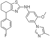 CAS 登录号：1431697-84-5, 4-(4-氟苯基)-4,5,6,7-四氢-N-[3-甲氧基-4-(4-甲基-1H-咪唑-1-基)苯基]-2-苯并噻唑胺