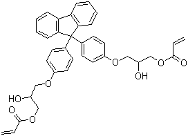 CAS # 143182-97-2, 9,9-Bis[4-(2-hydroxy-3-acryloyloxypropoxy)phenyl]fluorene, 2-Propenoic acid 1,1'-[9H-fluoren-9-ylidenebis[4,1-phenyleneoxy(2-hydroxy-3,1-propanediyl)]] ester