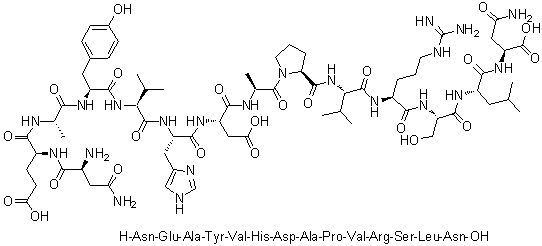 CAS 登录号：143305-11-7, L-天冬氨酰胺酰-L-alpha-谷氨酰-L-丙氨酰-L-酪氨酰-L-缬氨酰-L-组氨酰-L-alpha-天冬氨酰-L-丙氨酰-L-脯氨酰-L-缬氨酰-L-精氨酰-L-丝氨酰-L-亮氨酰-L-天冬氨酰胺