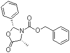 structure of CAS# 143564-89-0, (2R,4R)-3-Benzyloxycarbonyl-4-methyl-2-phenyl-1,3-oxazolidin-5-one