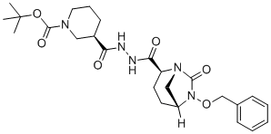 CAS # 1436861-98-1, tert-Butyl (R)-3-(2-((1R,2S,5R)-6-(benzyloxy)-7-oxo-1,6-diazabicyclo[3.2.1]octane-2-carbonyl)hydrazine-1-carbonyl)piperidine-1-carboxylate