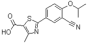 structure of CAS# 144060-52-6, 2-[3-Cyano-4-(1-methylethoxy)phenyl]-4-methyl-5-thiazolecarboxylic acid