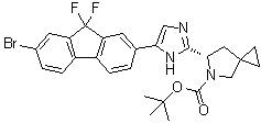structure of CAS# 1441670-89-8, (6S)-6-[5-(7-溴-9,9-二氟-9H-芴-2-基)-1H-咪唑-2-基]-5-氮杂螺[2.4]庚烷-5-羧酸叔丁酯