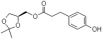 structure of CAS# 144256-11-1, ((S)-2,2-Dimethyl-1,3-dioxolan-4-yl)methyl 3-(4-hydroxyphenyl)propanoate
