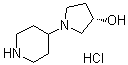 CAS 登录号：1443624-07-4, (3S)-1-(4-哌啶基)-3-吡咯烷醇盐酸盐