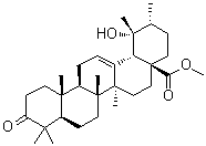 CAS # 14440-23-4, 3-Oxopomolic acid methyl ester, 19-Hydroxy-3-oxo-urs-12-en-28-oic acid methyl ester, Pomonic acid methyl ester