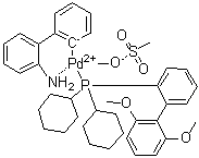 structure of CAS# 1445085-82-4, [2'-(氨基)[1,1'-联苯]-2-基][二环己基(2',6'-二甲氧基[1,1'-联苯]-2-基)膦](甲烷磺酸基)钯