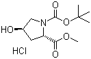 CAS 登录号：144527-44-6, (2S,4R)-4-羟基-1,2-吡咯烷二羧酸 1-叔丁酯 2-甲酯盐酸盐