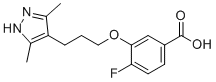 CAS # 1446711-81-4, 3-[3-(3,5-Dimethyl-1H-pyrazol-4-yl)propoxy]-4-fluorobenzoic acid, Acoramidis, AG 10