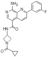 structure of CAS# 1449277-10-4, 8-氨基-N-[1-(环丙基羰基)-3-氮杂环丁基]-2-(3-氟苯基)-1,7-萘啶-5-甲酰胺