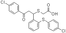 CAS # 1450888-35-3, 2-[[3-(4-Chlorophenyl)-1-[2-[(4-chlorophenyl)thio]phenyl]-3-oxopropyl]thio]acetic acid