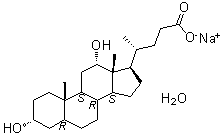 structure of CAS# 145224-92-6, (3alpha,5beta,12alpha)-3,12-Dihydroxycholan-24-oic acid monosodium salt monohydrate
