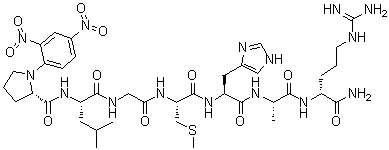 structure of CAS# 145224-98-2, 1-(2,4-二硝基苯基)-L-脯氨酰-L-亮氨酰甘氨酰-S-甲基-L-半胱氨酰-L-组氨酰-L-丙氨酰-D-精氨酰胺