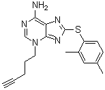 CAS # 1454619-13-6, 8-[(2,4-Dimethylphenyl)thio]-3-(4-pentyn-1-yl)-3H-purin-6-amine