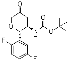 structure of CAS# 1456616-42-4, N-[(2S,3R)-2-(2,5-二氟苯基)四氢-5-氧代-2H-吡喃-3-基]氨基甲酸叔丁酯