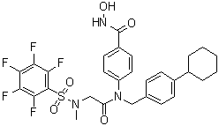 structure of CAS# 1456632-41-9, 4-[[(4-环己基苯基)甲基][2-[甲基[(2,3,4,5,6-五氟苯基)磺酰基]氨基]乙酰基]氨基]-N-羟基苯甲酰胺