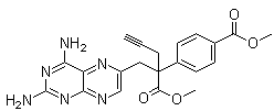 structure of CAS# 146464-91-7, 2,4-Diamino-alpha-[4-(methoxycarbonyl)phenyl]-alpha-2-propynyl-6-pteridinepropanoic acid methyl ester