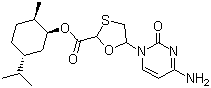 structure of CAS# 147027-10-9, 5-(4-氨基-2-氧代-2H-嘧啶-1-基)-[1,3]1,3-氧硫杂环戊-2-甲酸孟酯
