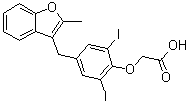 CAS # 147030-48-6, 2-[2,6-Diiodo-4-[(2-methyl-3-benzofuranyl)methyl]phenoxy]acetic acid, KB 130015