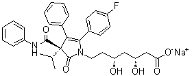 CAS # 148217-40-7, (betaR,deltaR,3R)-5-(4-Fluorophenyl)-2,3-dihydro-beta,delta-dihydroxy-3-(1-methylethyl)-2-oxo-4-phenyl-3-[(phenylamino)carbonyl]-1H-Pyrrole-1-heptanoic acid sodium salt (1:1)