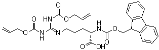 CAS 登录号：148893-34-9, N5-[二[[(2-丙烯基氧基)羰基]氨基]亚甲基]-N2-[芴甲氧羰基]-L-鸟氨酸