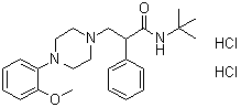 structure of CAS# 149055-79-8, N-叔丁基-4-(2-甲氧基苯基)-alpha-苯基-1-哌嗪丙酰胺二盐酸盐