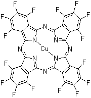 structure of CAS# 14916-87-1, Copper(II) 1,2,3,4,8,9,10,11,15,16,17,18,22,23,24,25-hexadecafluoro-29H,31H-phthalocyanine