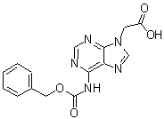 structure of CAS# 149376-67-0, 6-[[(Phenylmethoxy)carbonyl]amino]-9H-purine-9-acetic acid