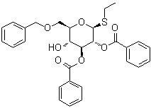 CAS 登录号：149521-64-2, 乙基 6-O-(苯基甲基)-1-硫代-beta-D-吡喃葡萄糖苷 2,3-二苯甲酸酯