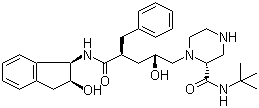 CAS # 150323-38-9, [1(1S,2R),5(S)]-2,3,5-Trideoxy-N-(2,3-dihydro-2-hydroxy-1H-inden-1-yl)-5-[2-[[(1,1-dimethylethyl)amino]carbonyl]-1-piperazinyl]-2-(phenylmethyl)-D-erythro-pentonamide